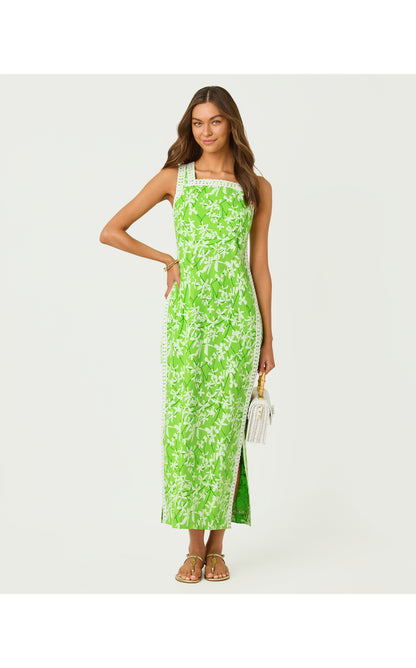Tina Maxi Romper - Crocodile Green Liza Overprint