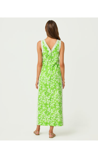 Tina Maxi Romper - Crocodile Green Liza Overprint