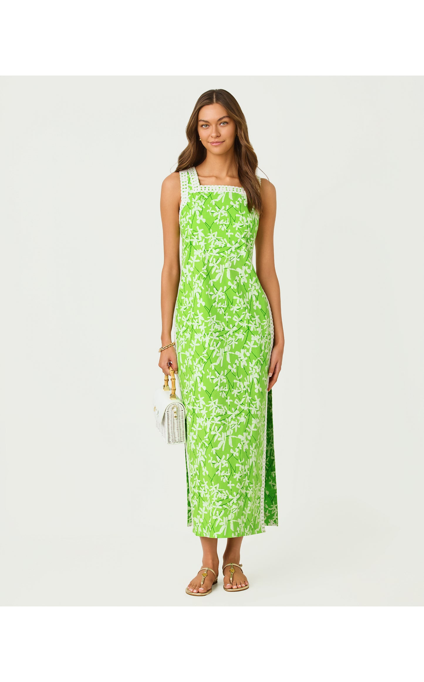 Tina Maxi Romper - Crocodile Green Liza Overprint