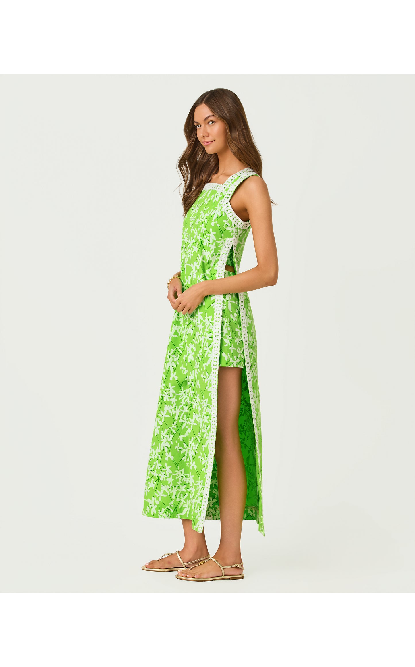 Tina Maxi Romper - Crocodile Green Liza Overprint