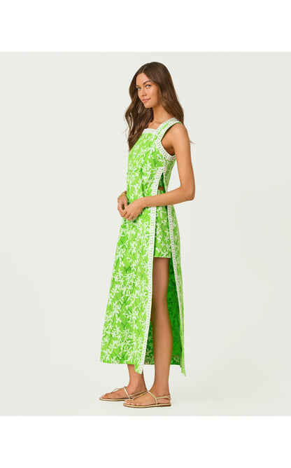 Tina Maxi Romper - Crocodile Green Liza Overprint