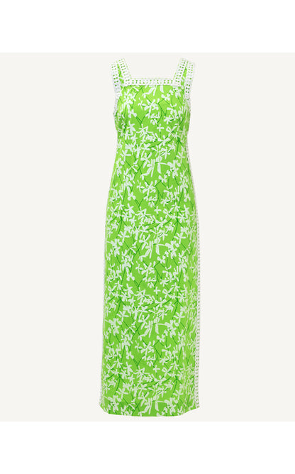 Tina Maxi Romper - Crocodile Green Liza Overprint