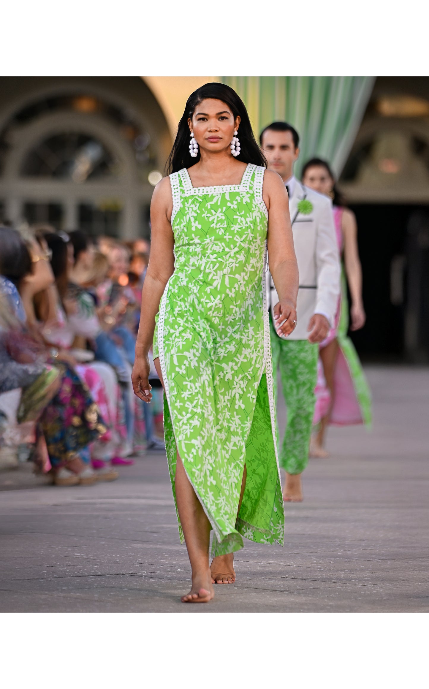 Tina Maxi Romper - Crocodile Green Liza Overprint
