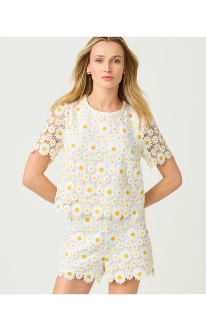 Louise Lace Top - Resort White Fresh As A Daisy Lace