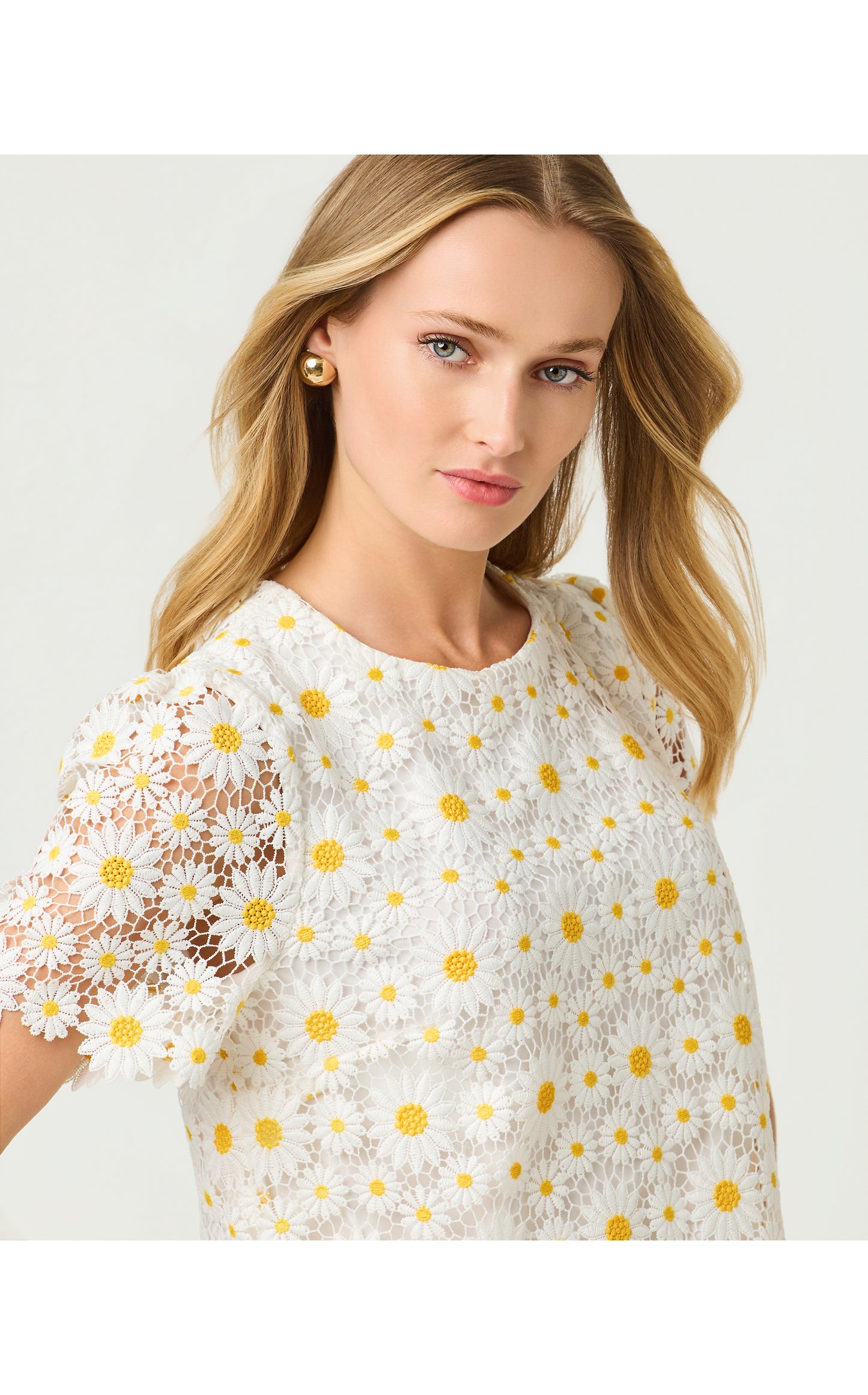 Louise Lace Top - Resort White Fresh As A Daisy Lace