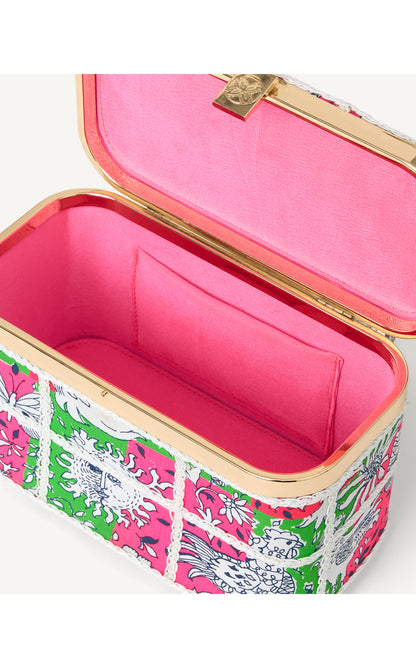 Millie Bamboo Top Handle Bag - Cherry Blossom Pink Lil Chicken Check