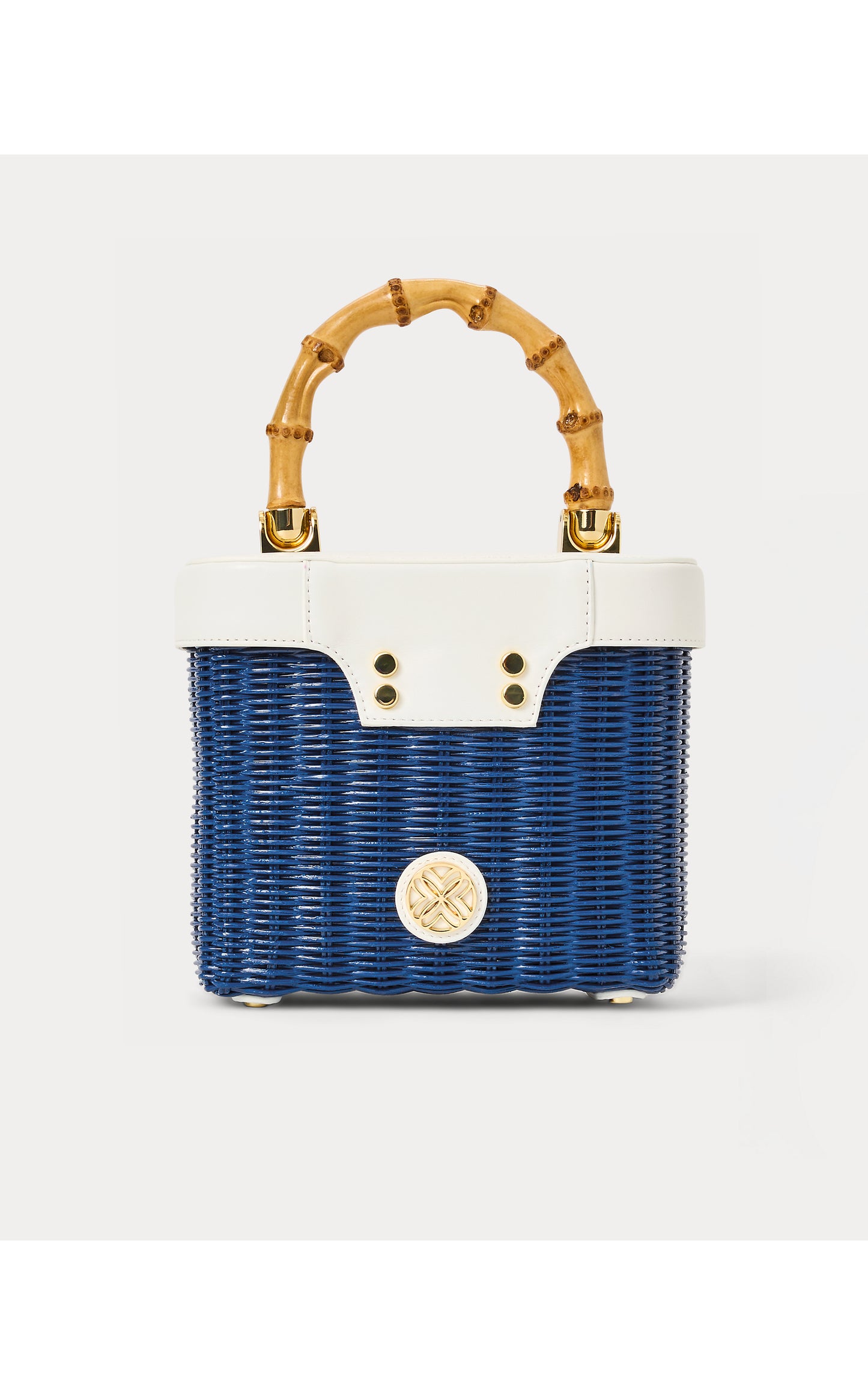 Sienna Top Handle Wicker Bag - Starlight Navy