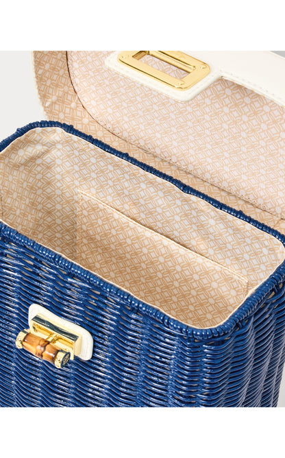 Sienna Top Handle Wicker Bag - Starlight Navy