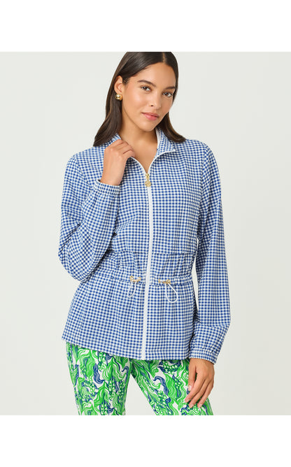 UPF50+ Romilly Performance Jacket - Starlight Navy Mini Performance Gingham