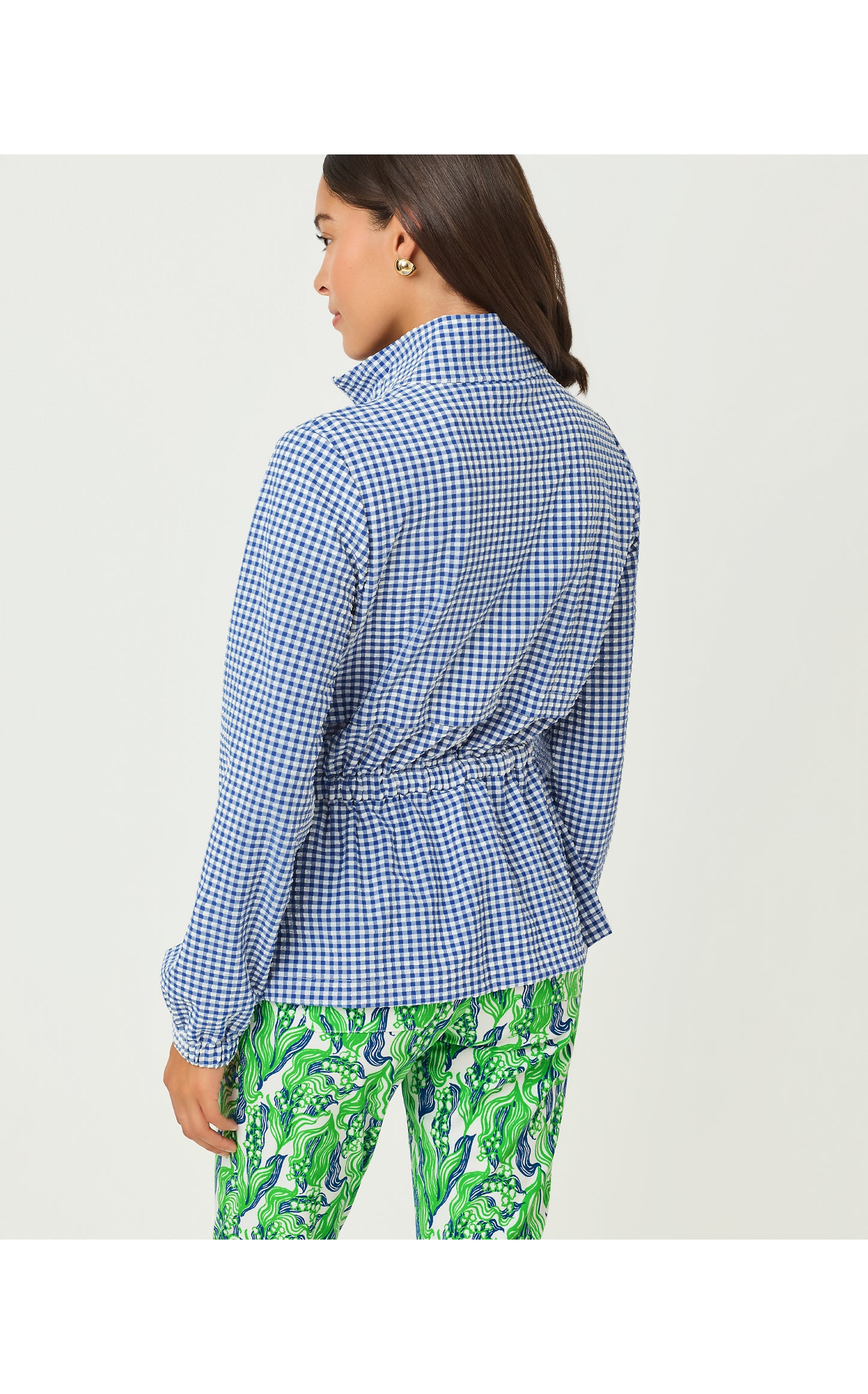 UPF50+ Romilly Performance Jacket - Starlight Navy Mini Performance Gingham