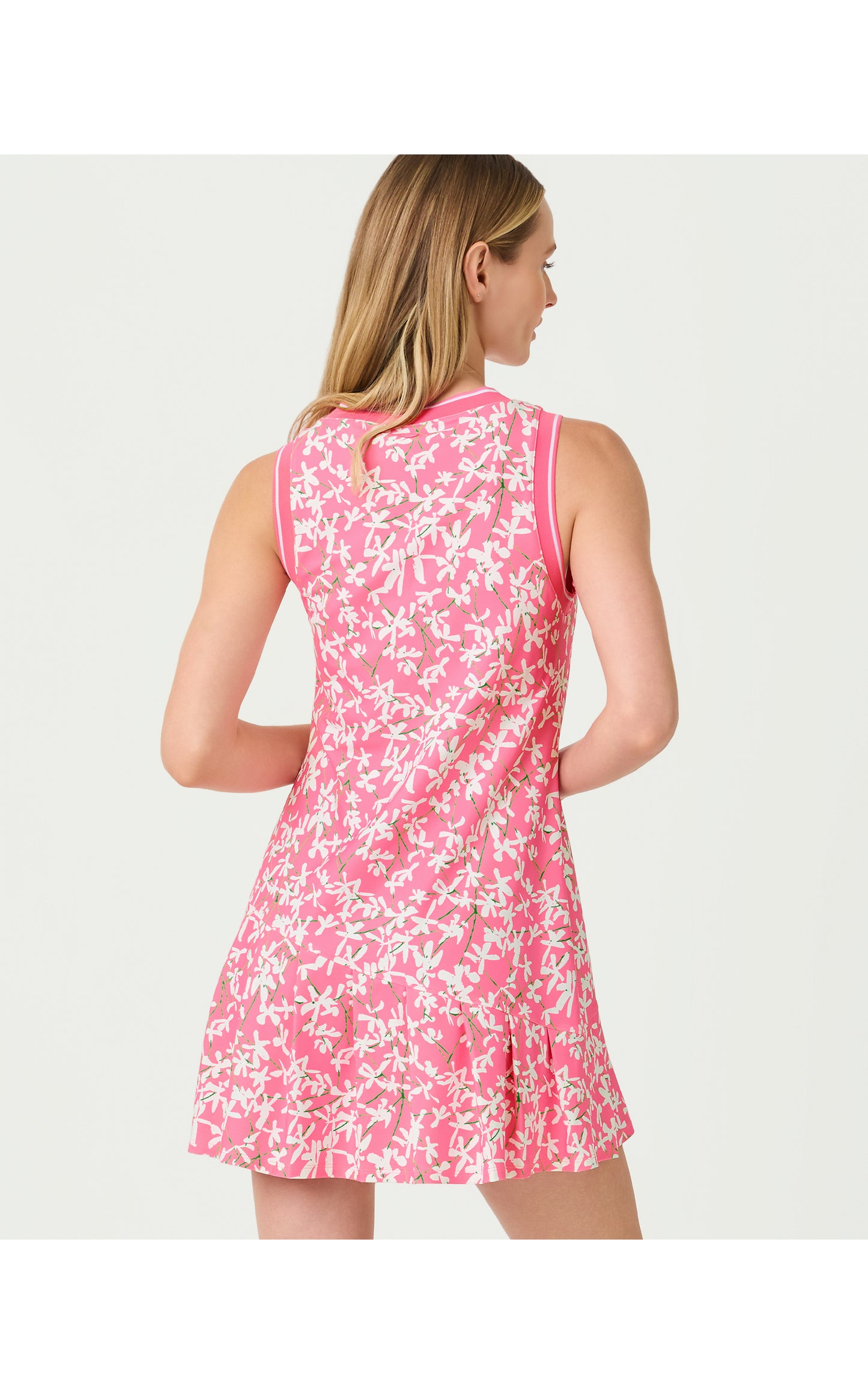 UPF50+ Caleta  Active Dress - Confetti Pink Crossgrain Lil Liza