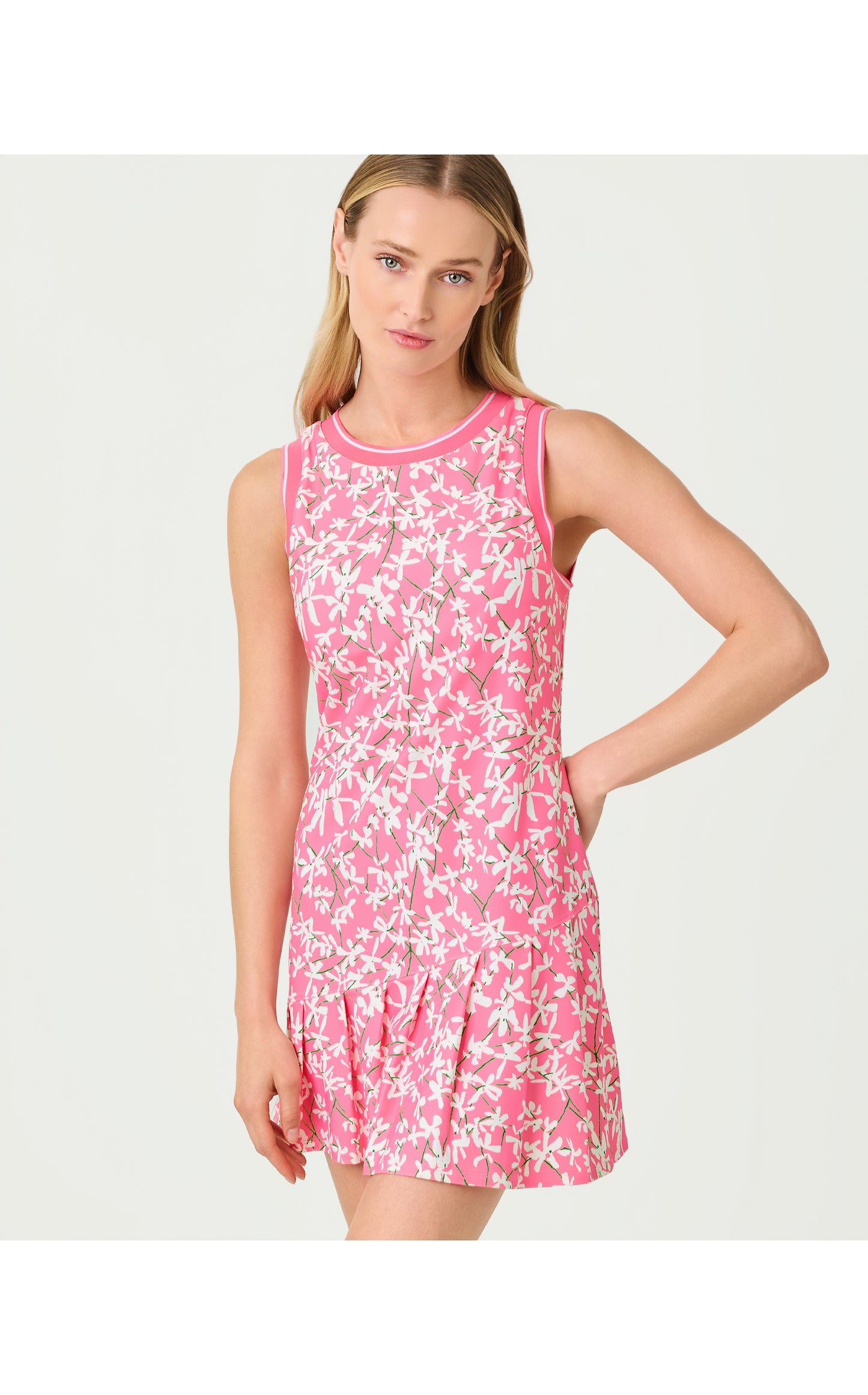 UPF50+ Caleta  Active Dress - Confetti Pink Crossgrain Lil Liza