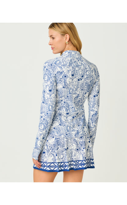 UPF50+ Barbados Zip-up Jacket - Starlight Navy Crossgrain Zoology