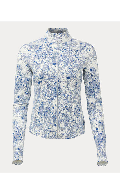 UPF50+ Barbados Zip-up Jacket - Starlight Navy Crossgrain Zoology