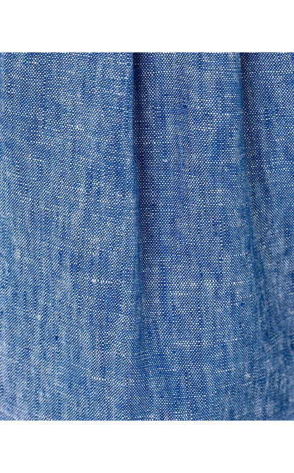 Dewey Linen 7" Short - Starlight Navy X Resort White