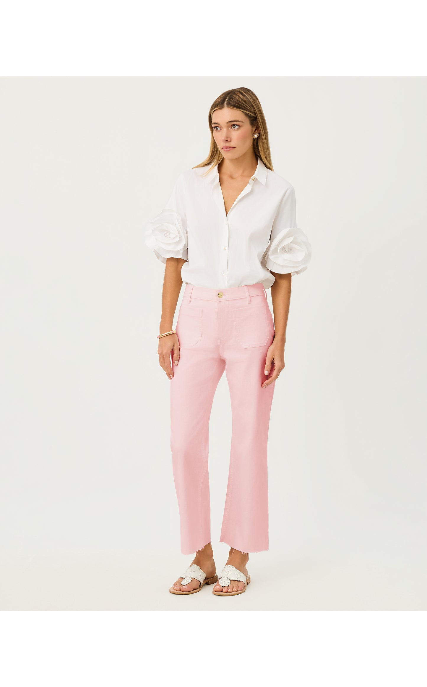Harleen High Rise Crop Jean - Pink Muse