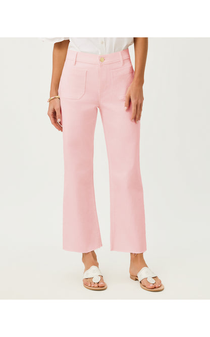 Harleen High Rise Crop Jean - Pink Muse