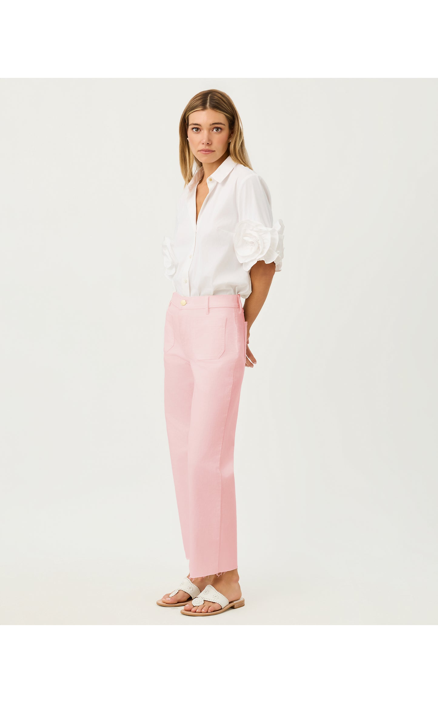 Harleen High Rise Crop Jean - Pink Muse