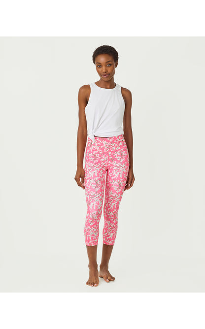 UPF 50+ Luxletic 21" Weekender High Rise Crop Legging - Confetti Pink Crossgrain Lil Liza