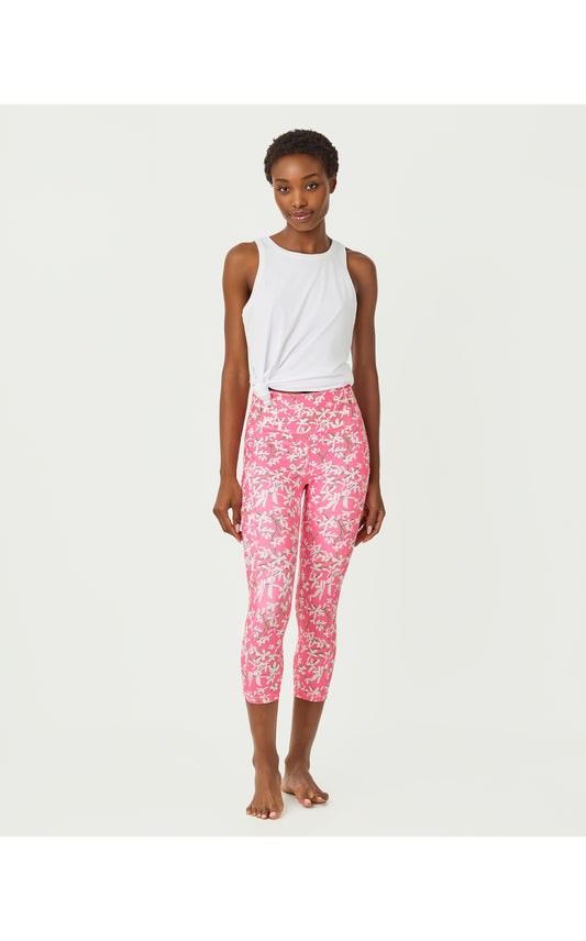 UPF 50+ Luxletic 21" Weekender High Rise Crop Legging - Confetti Pink Crossgrain Lil Liza
