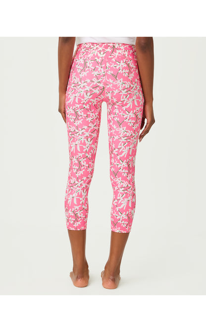 UPF 50+ Luxletic 21" Weekender High Rise Crop Legging - Confetti Pink Crossgrain Lil Liza