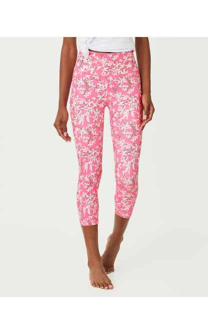 UPF 50+ Luxletic 21" Weekender High Rise Crop Legging - Confetti Pink Crossgrain Lil Liza