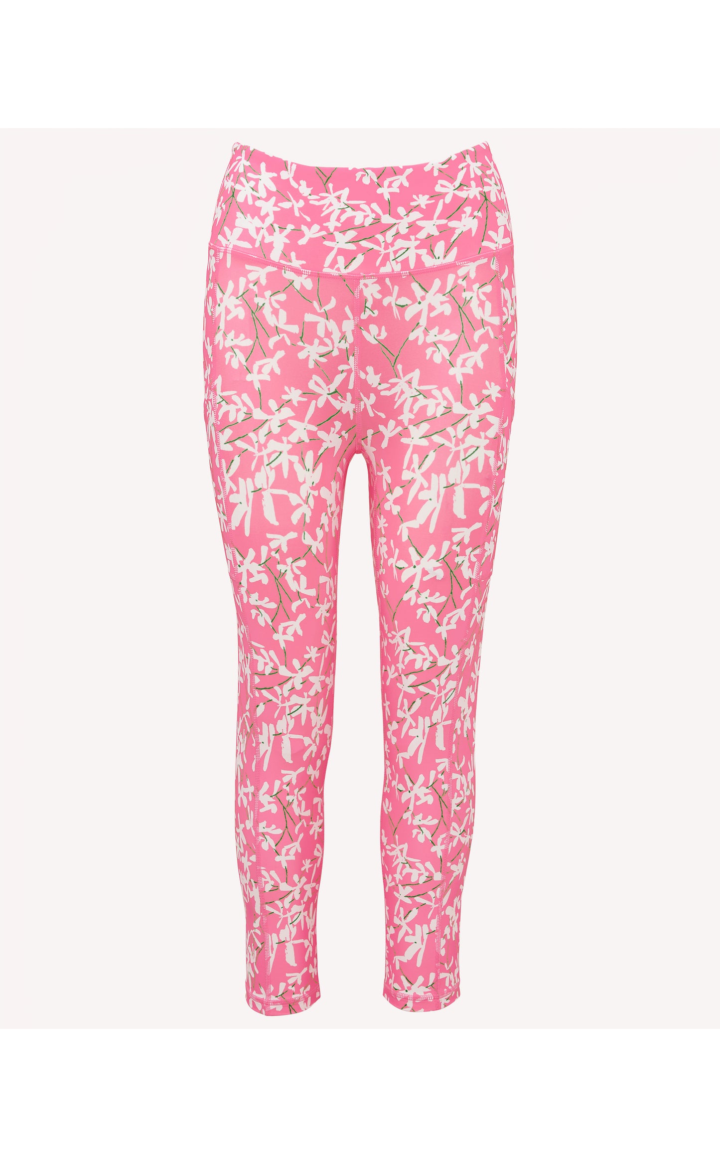 UPF 50+ Luxletic 21" Weekender High Rise Crop Legging - Confetti Pink Crossgrain Lil Liza