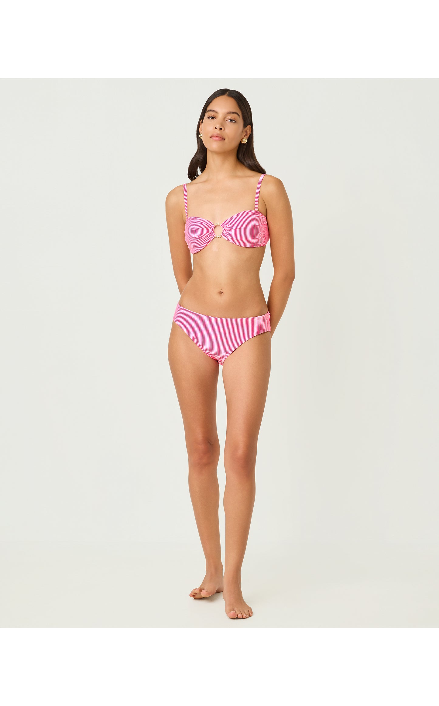 Betie Swim Bottom - Cherry Blossom Pink Seersucker Stripe