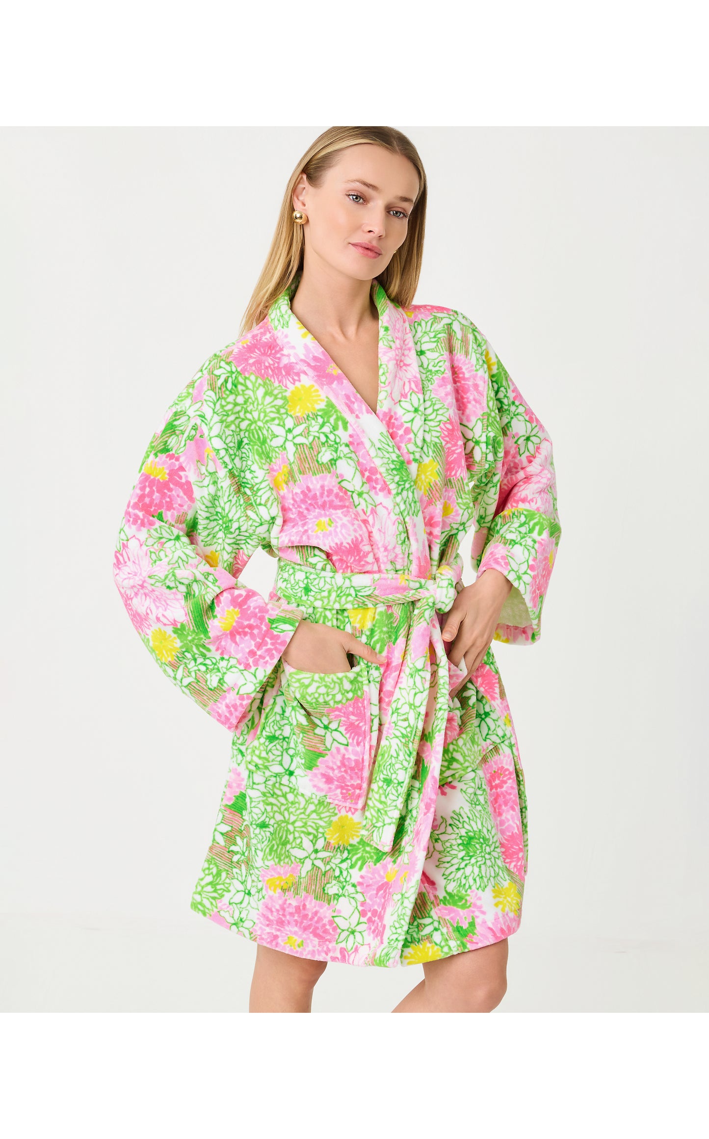 GWP Terry Robe - Resort White Mum Patch