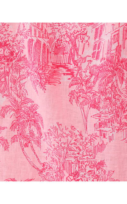 Men's Stuff Addison Button Down Shirt - Conch Shell Pink Palm Beach Destination