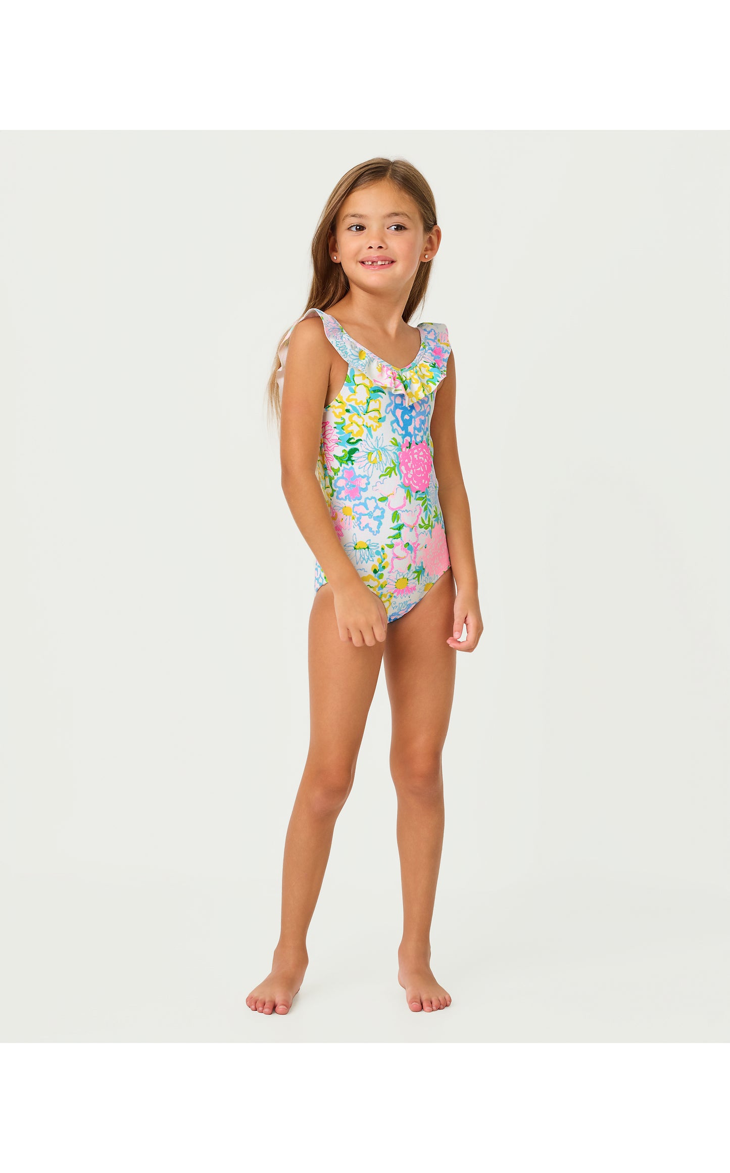 Girls UPF50+ Janah Swimsuit - Multi Lilly Garden