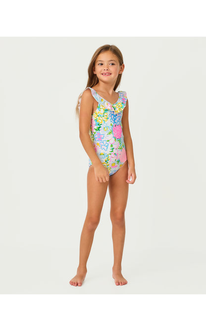Girls UPF50+ Janah Swimsuit - Multi Lilly Garden