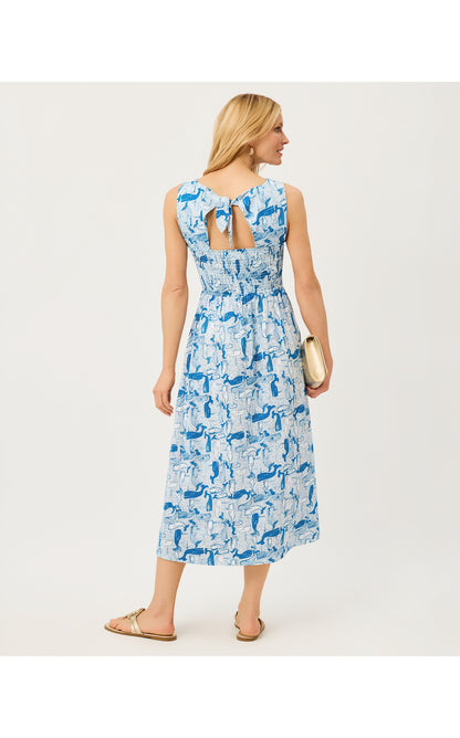 Finnley Midi Dress - Nassau Blue Thar She Blows