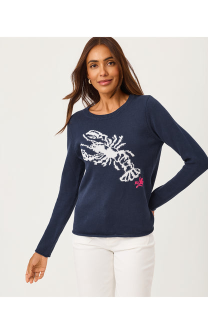 Kellyn Sweater - Low Tide Navy Nautical Lobster Jacquard
