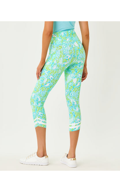 UPF50+ Luxletic 21" Weekender High Rise Crop Legging - Day Dream Blue Crossgrain Throw Me A Line