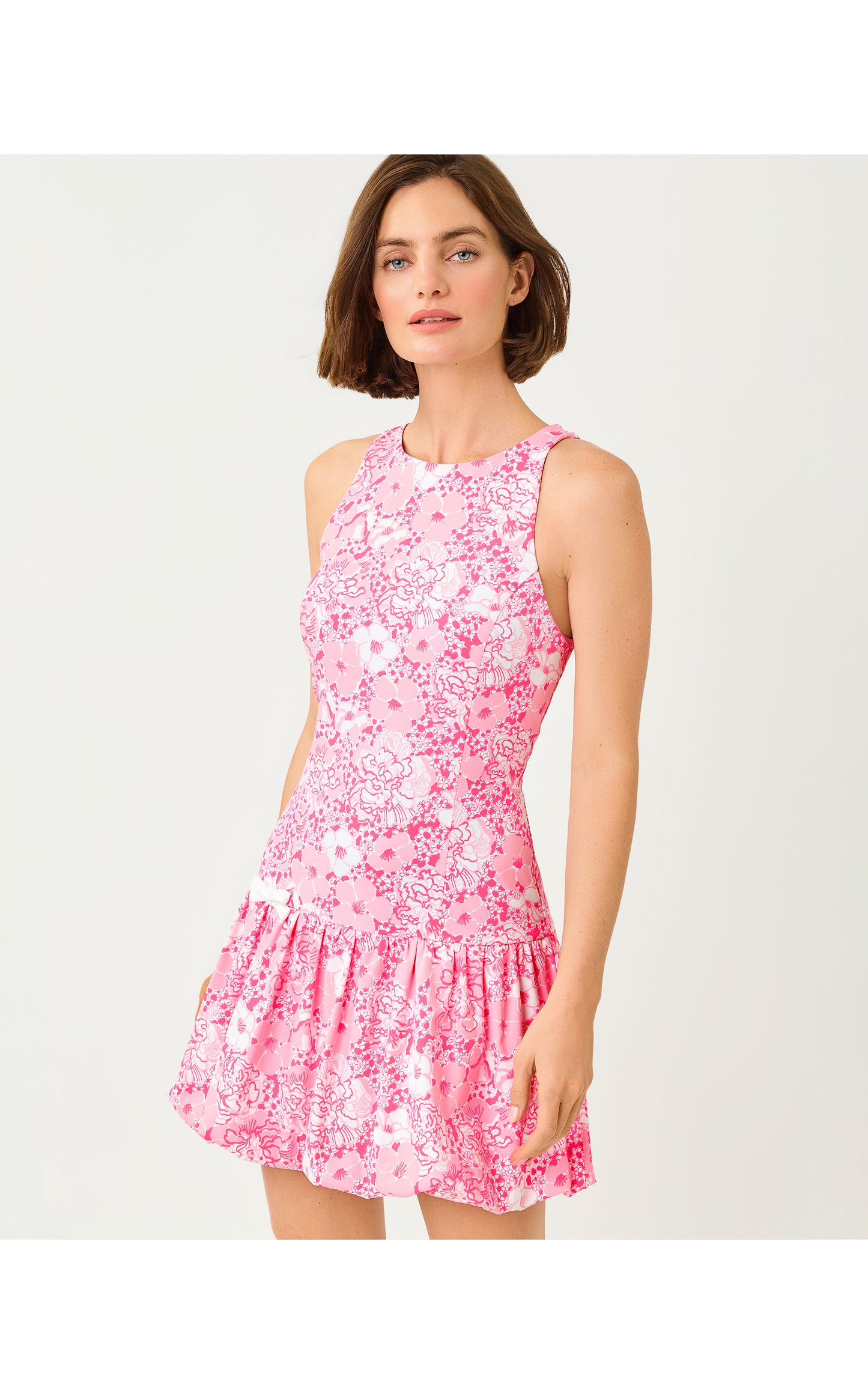 UPF50+ Delvenie Bubble Hem Dress - Conch Shell Pink Burst Of Joy