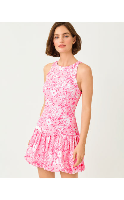 UPF50+ Delvenie Bubble Hem Dress - Conch Shell Pink Burst Of Joy