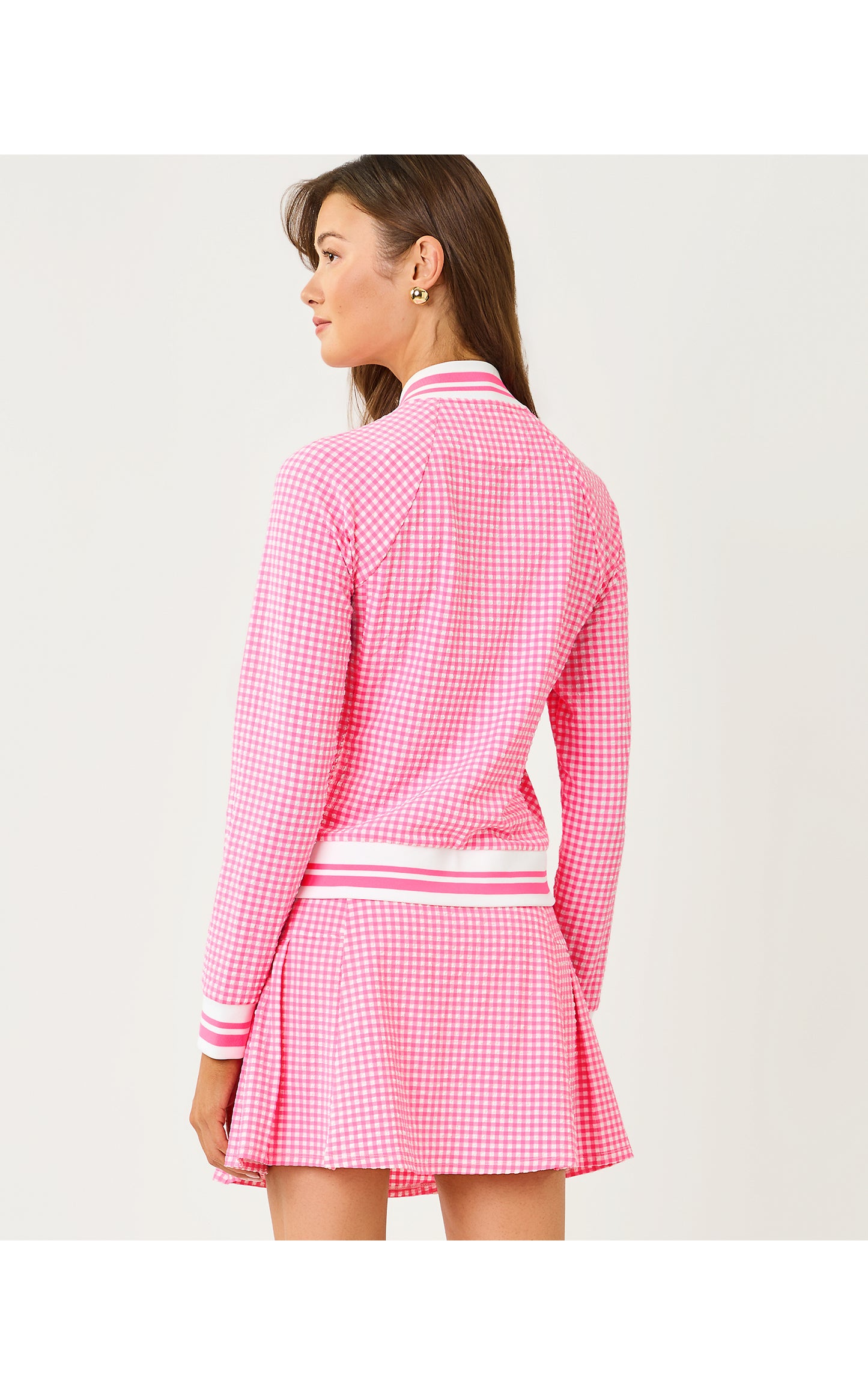 UPF50+ Jaydea Jacket - Cherry Blossom Pink Mini Performance Gingham
