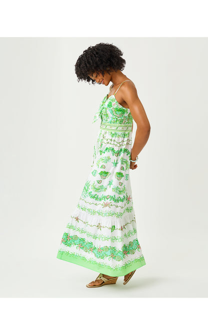Janae Maxi Dress - Resort White Ship To Shore Engineered