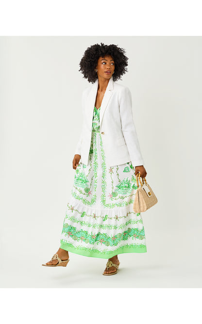 Janae Maxi Dress - Resort White Ship To Shore Engineered