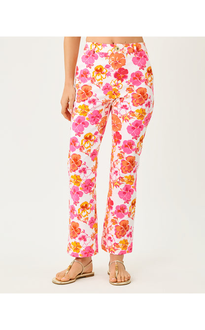 Carwyn Crop Flare - Resort White Pansy Fansy
