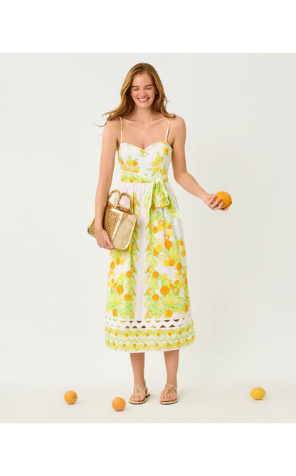 Katina Midi Dress - Resort White Zesty Engineered Woven Dress