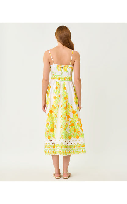 Katina Midi Dress - Resort White Zesty Engineered Woven Dress
