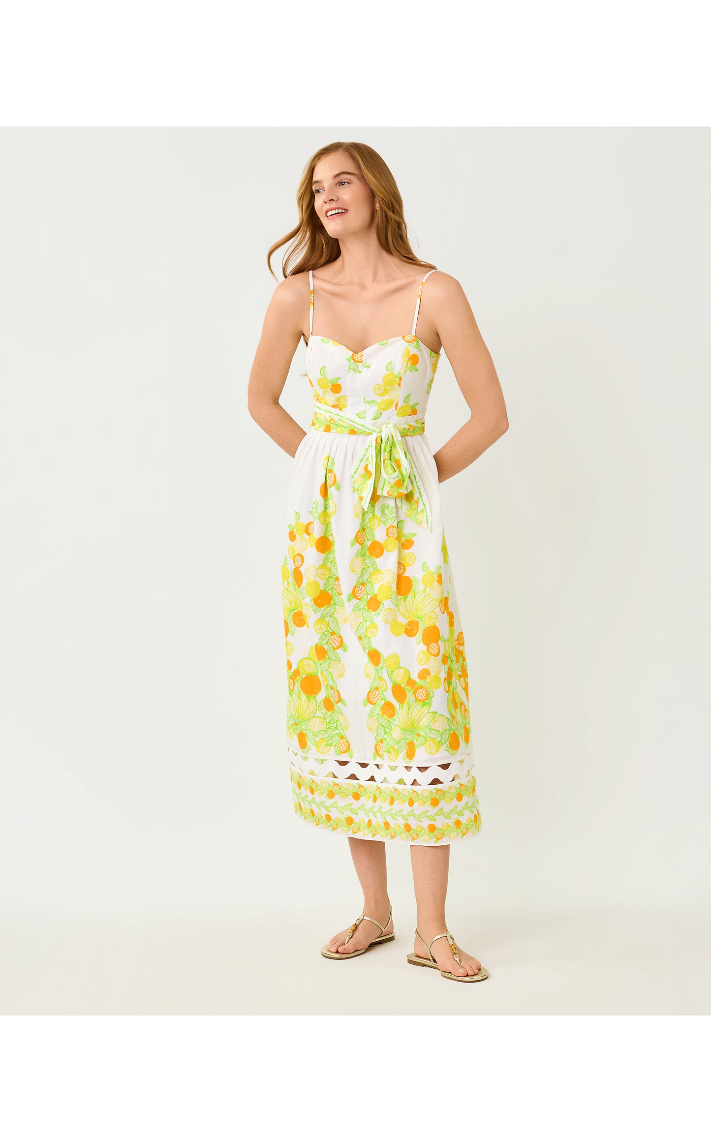 Katina Midi Dress - Resort White Zesty Engineered Woven Dress
