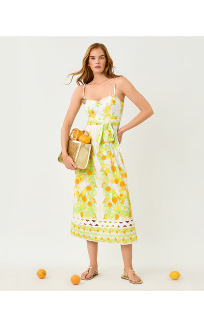 Katina Midi Dress - Resort White Zesty Engineered Woven Dress