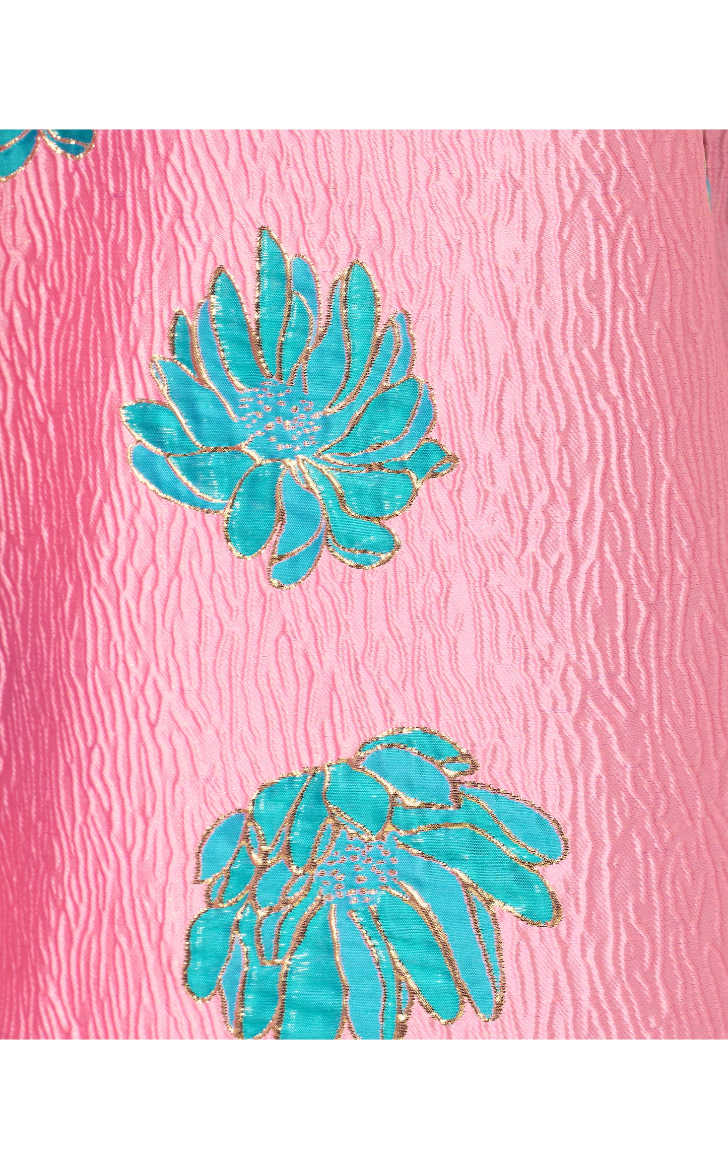 Rissy Midi Dress - Conch Shell Pink Jungle Flower Brocade