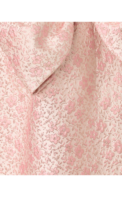 Tiernan Strapless Maxi Dress - Conch Shell Pink Ritsy Ditsy Metallic Brocade