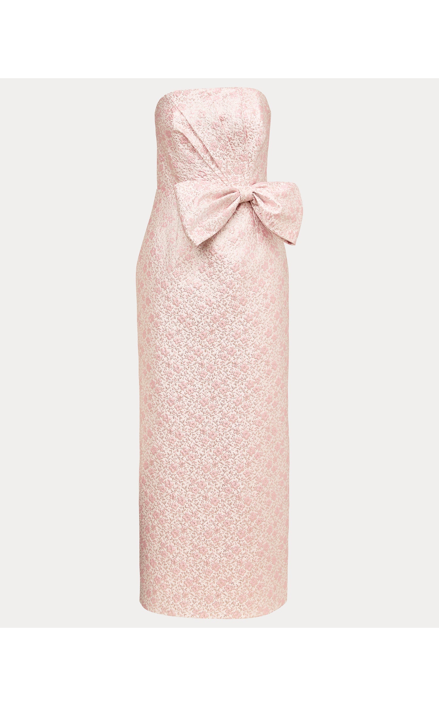 Tiernan Strapless Maxi Dress - Conch Shell Pink Ritsy Ditsy Metallic Brocade