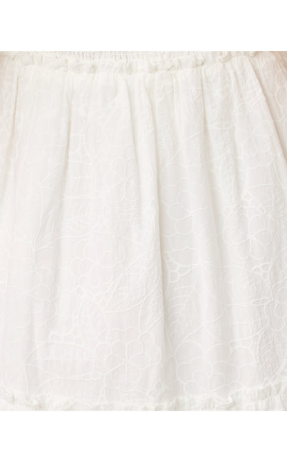 Hadly Short Sleeve Smocked Dress - Resort White Sunshowers Embroidery