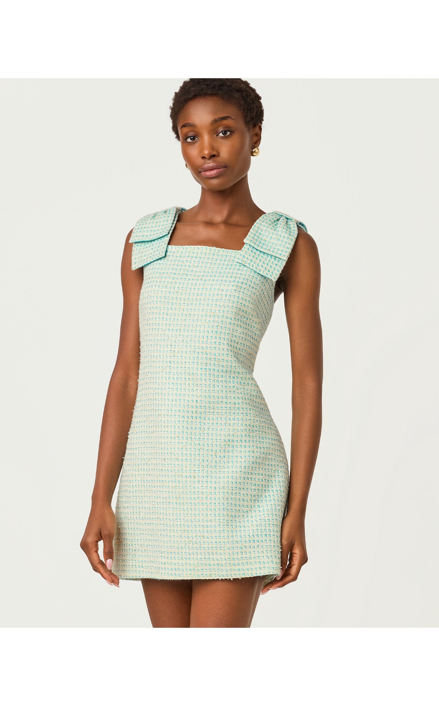 Anders Skirted Romper - Capri Blue Fantasy Boucle